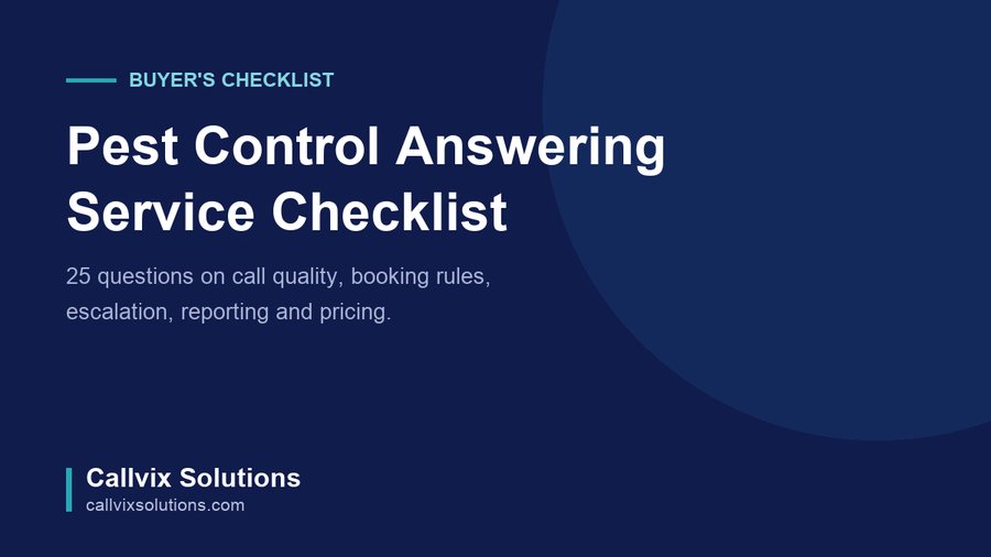 Callvix cover for the pest control answering service checklist