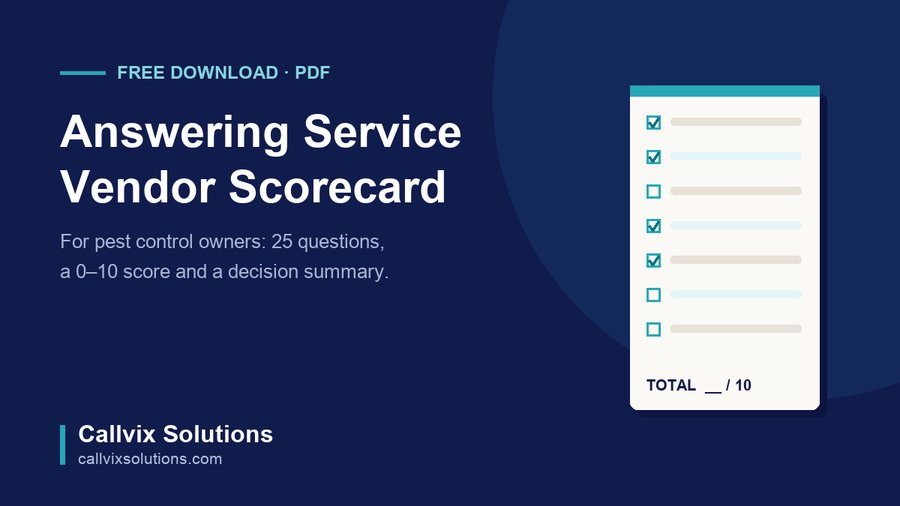 Cover of the free printable answering service vendor scorecard